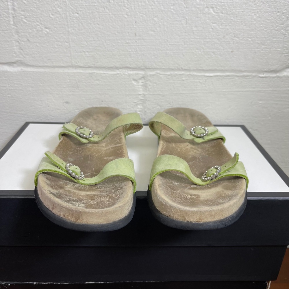 Mephisto Norie Green Nubuck Leather Slide Sandals Slip On Women's 41 EU/11 US - Picture 3 of 13